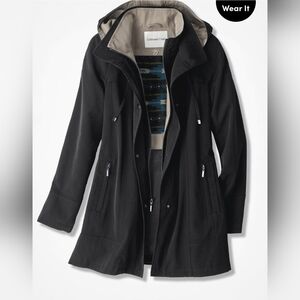 Coldwater Creek Black Hooded Coat